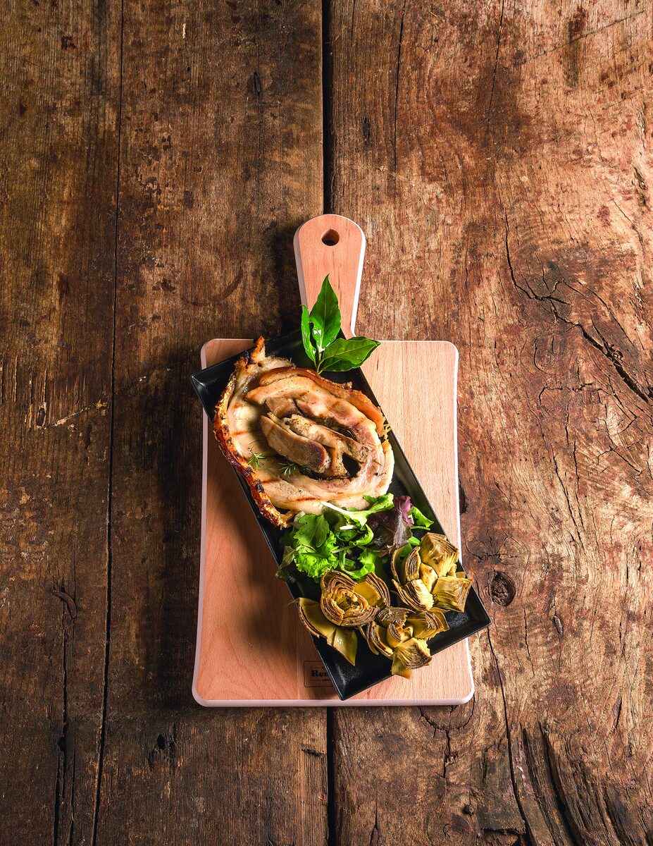 Porchetta et artichauts